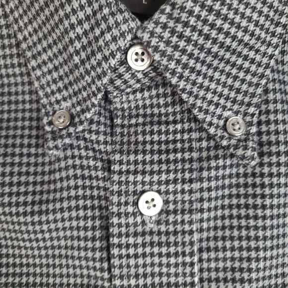 Eddie Bauer Shirt Mens Large Gray Black Soft Cotton Geometric Long Sleeve Button - Picture 4 of 12